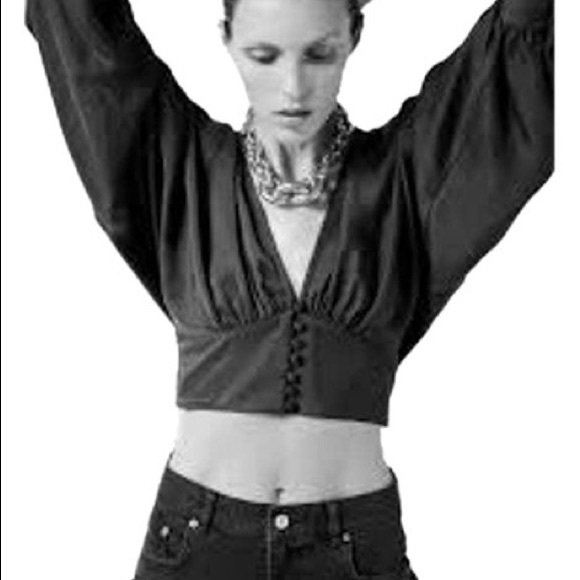 Buttoned Crop Top Dark Grey - Picture 6 of 6